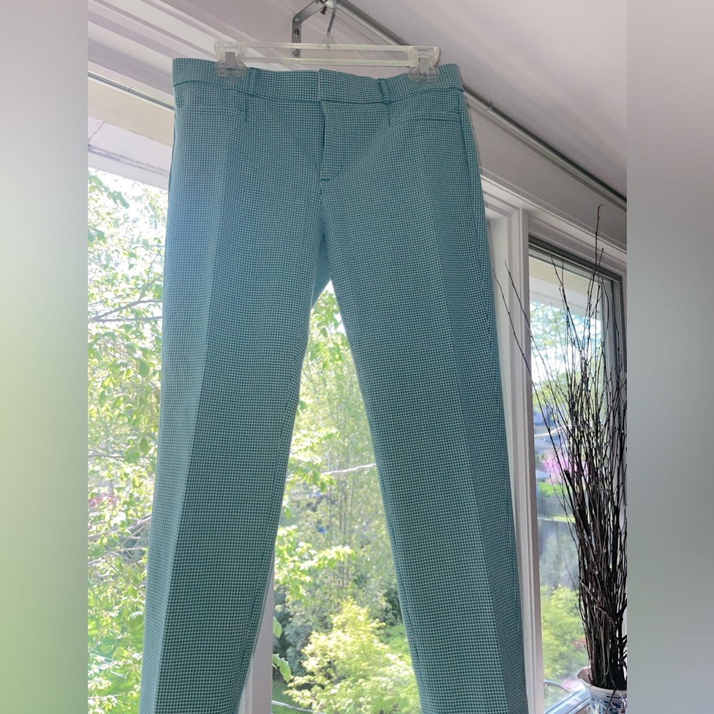Banana Republic Sloan fit checkered pants.